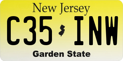 NJ license plate C35INW