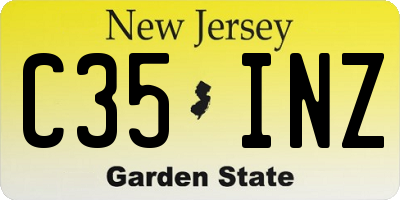 NJ license plate C35INZ
