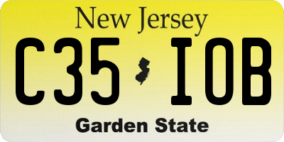 NJ license plate C35IOB