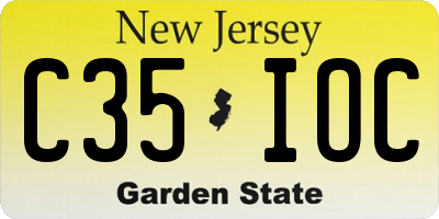 NJ license plate C35IOC
