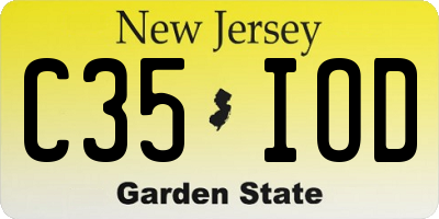 NJ license plate C35IOD