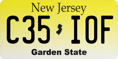 NJ license plate C35IOF