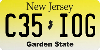 NJ license plate C35IOG
