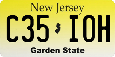 NJ license plate C35IOH