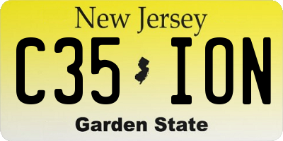 NJ license plate C35ION