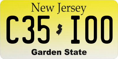 NJ license plate C35IOO