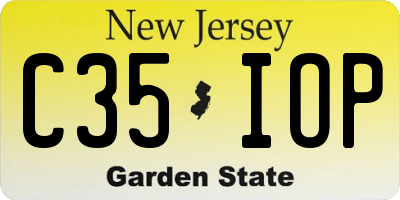 NJ license plate C35IOP