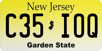 NJ license plate C35IOQ