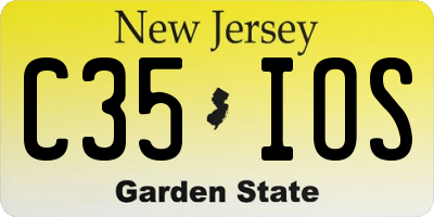 NJ license plate C35IOS