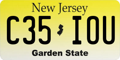 NJ license plate C35IOU