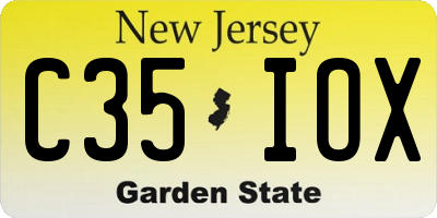 NJ license plate C35IOX