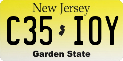NJ license plate C35IOY