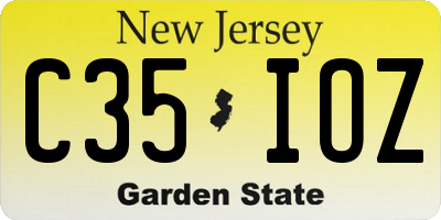NJ license plate C35IOZ