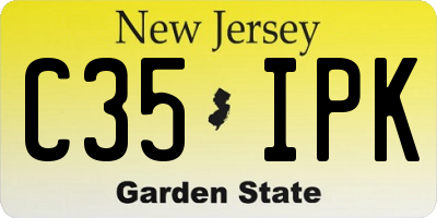 NJ license plate C35IPK