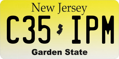 NJ license plate C35IPM
