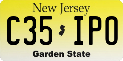 NJ license plate C35IPO