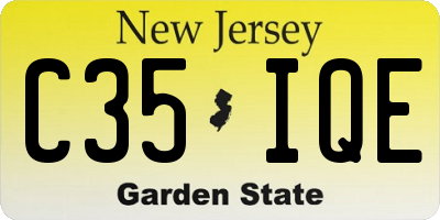 NJ license plate C35IQE
