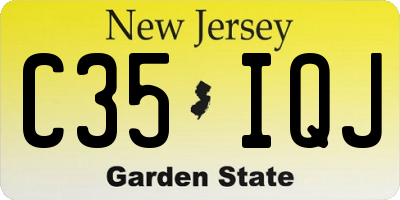 NJ license plate C35IQJ