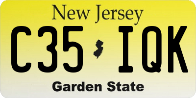 NJ license plate C35IQK