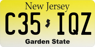 NJ license plate C35IQZ