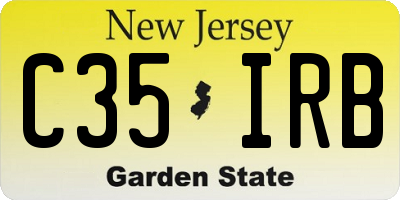 NJ license plate C35IRB