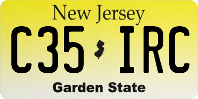 NJ license plate C35IRC