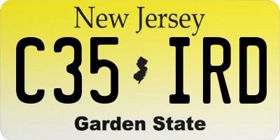 NJ license plate C35IRD
