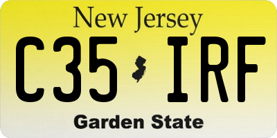 NJ license plate C35IRF