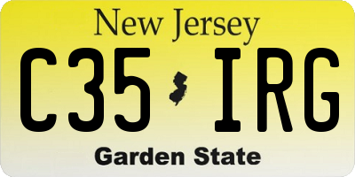 NJ license plate C35IRG