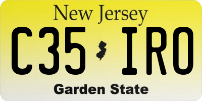 NJ license plate C35IRO
