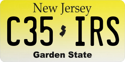 NJ license plate C35IRS