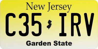 NJ license plate C35IRV