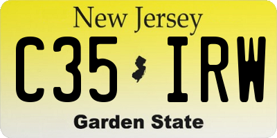 NJ license plate C35IRW