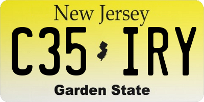 NJ license plate C35IRY
