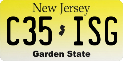 NJ license plate C35ISG