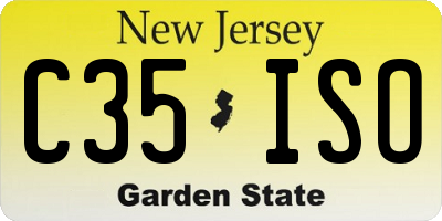 NJ license plate C35ISO