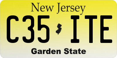 NJ license plate C35ITE