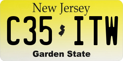 NJ license plate C35ITW