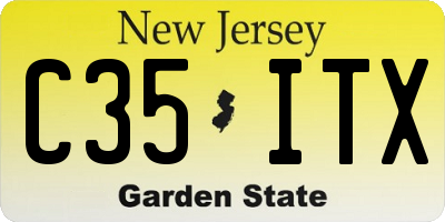 NJ license plate C35ITX