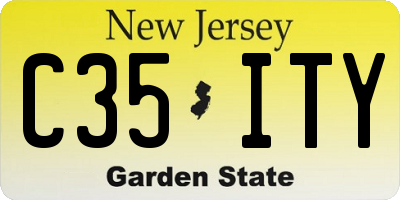 NJ license plate C35ITY