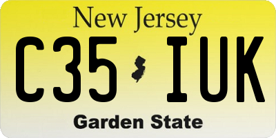 NJ license plate C35IUK