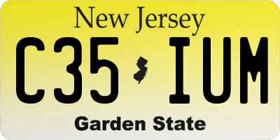NJ license plate C35IUM