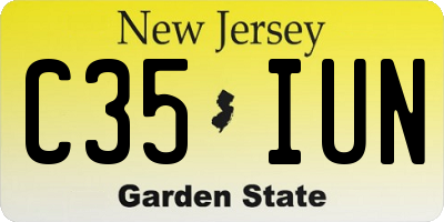 NJ license plate C35IUN