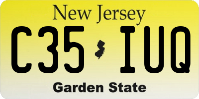 NJ license plate C35IUQ