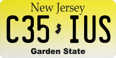 NJ license plate C35IUS