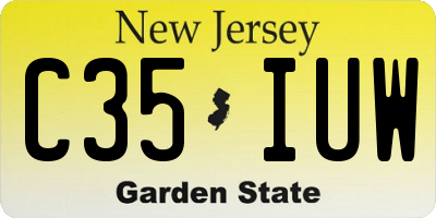 NJ license plate C35IUW