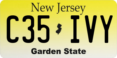 NJ license plate C35IVY