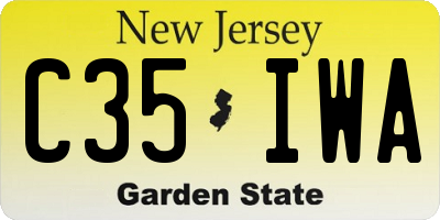 NJ license plate C35IWA