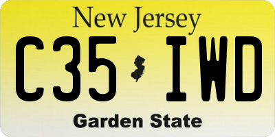 NJ license plate C35IWD