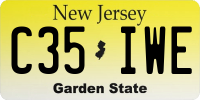 NJ license plate C35IWE